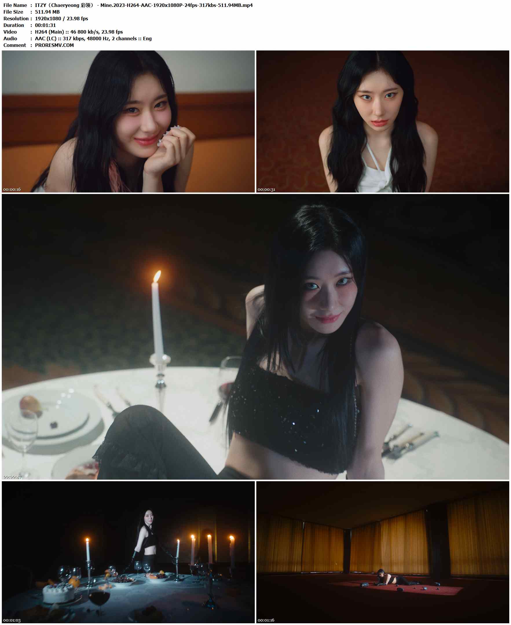 ITZY（Chaeryeong 彩领） - Mine.2023-H264-AAC-1920x1080P-24fps-317kbs-511.94MB官方MV_高清MV